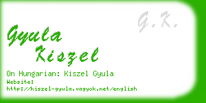 gyula kiszel business card